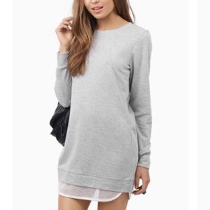 Casual long sleeve grey dress