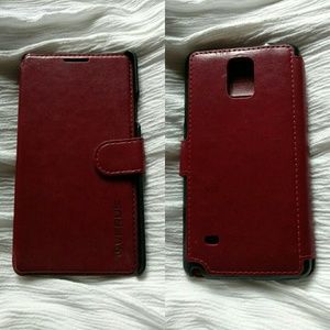 Wine red wallet case Galaxy Note 4
