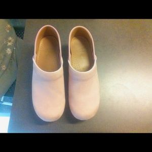 Pink Suede Dansko Clogs