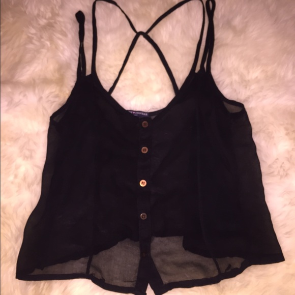 Black Sheer Top by Brandy Melville