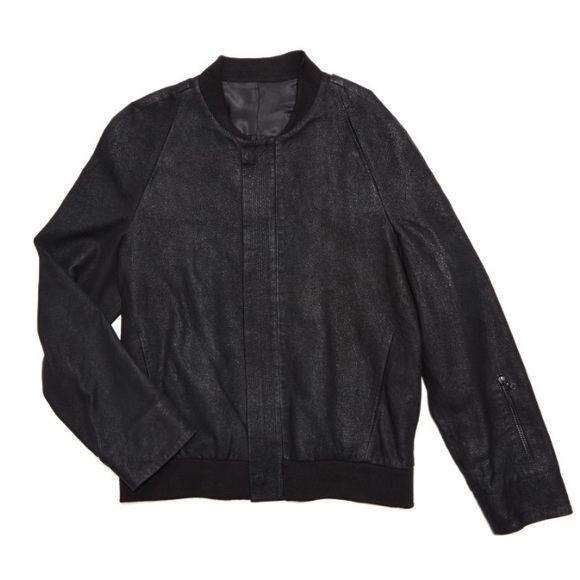 FINAL✨Public School washed leather bomber jacket