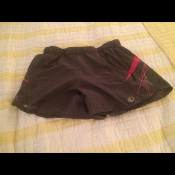 Gray and pink athletic shorts