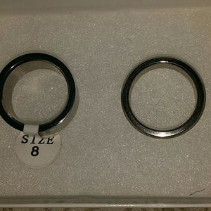 2 Mens titanium rings size 8