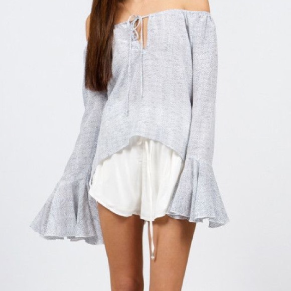 Stone Cold Fox Van Blouse in Blue Dot- BNWT