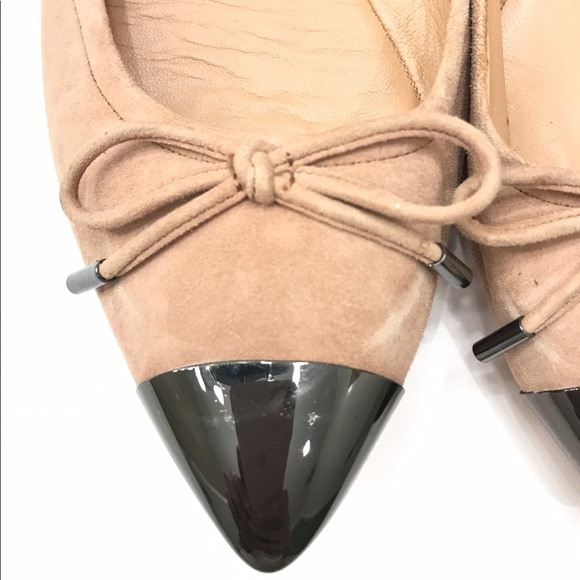 Soft suede pointed toe ballet with metal tip - Picture 5 of 7