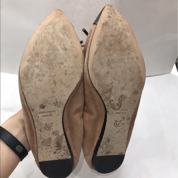 Soft suede pointed toe ballet with metal tip - Picture 7 of 7