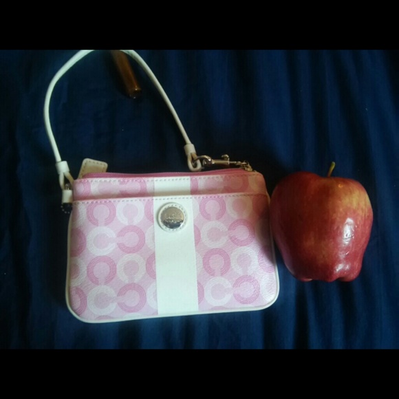 Pink and white Coach wristlet - Picture 2 of 3