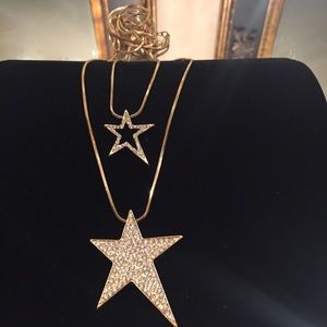 Double star fashion necklace