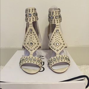 Aldo Cream Gladiator Embellished Heel US size 9
