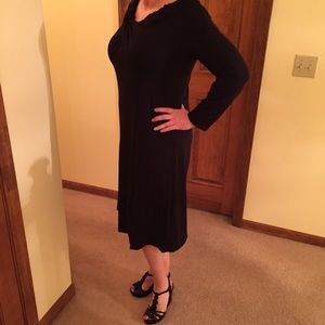 Gorgeous, knit, Aline dress with unique neckline!