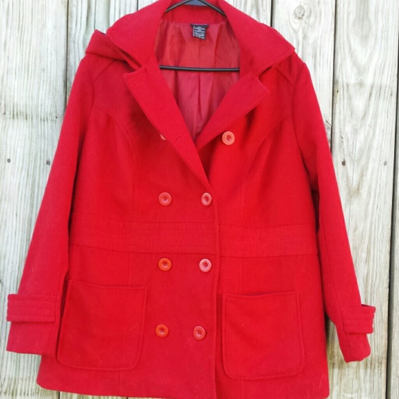 Hooded pea coat