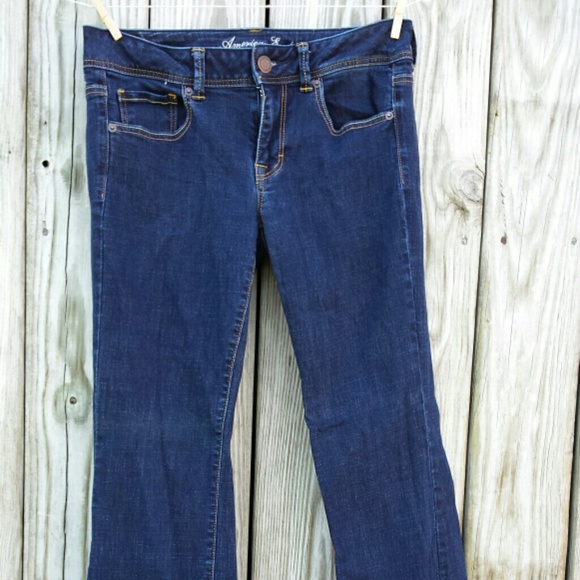 Boot cut jeans.