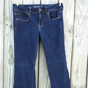 Boot cut jeans.