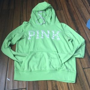 Green Victoria secret pink sweater hoodie