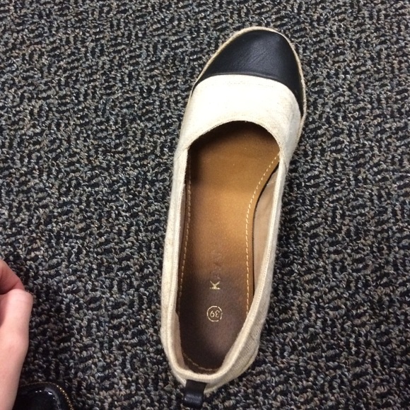 Kaanas cream and black espadrilles