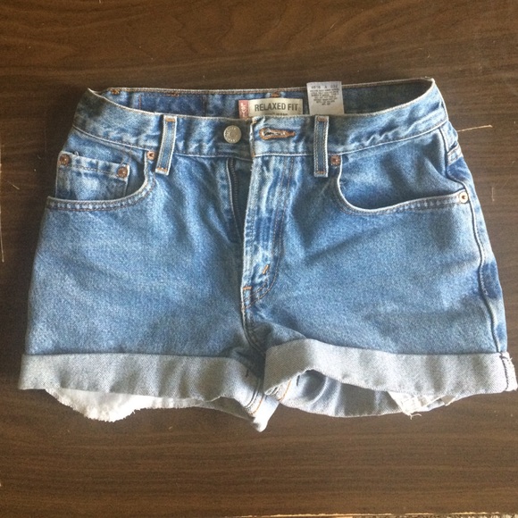 Levi's high waisted denim shorts