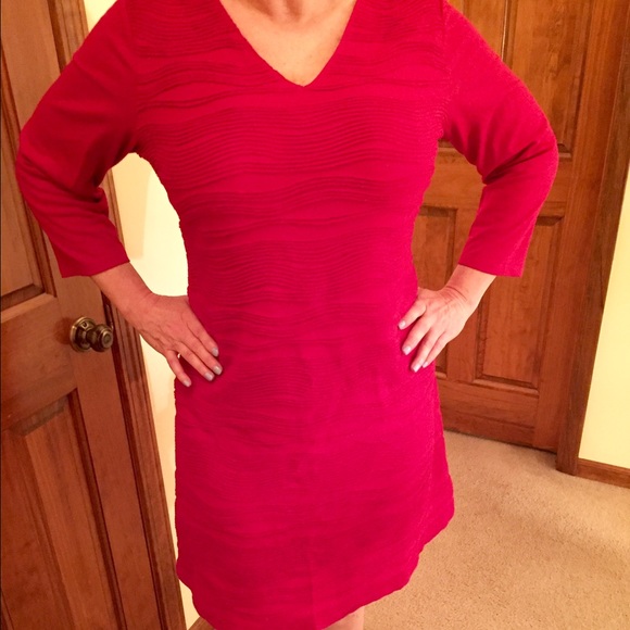 NWOT, red, texturized dress by Liz Claiborne