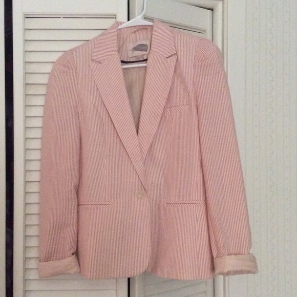 Pink and White Striped Forever 21 Blaxer