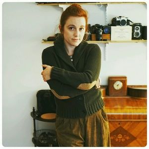 Cardigan with elbow patches