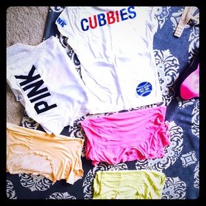 Pink Chicago Cubs shirt and other vs shirts