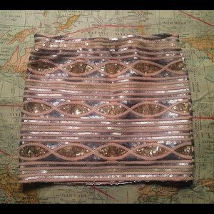 Blush Aztec Sequin Skirt