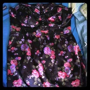 Torrid floral satin dress