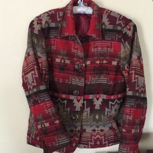 Tribal print jacket.