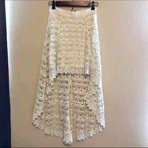 Knit high low skirt