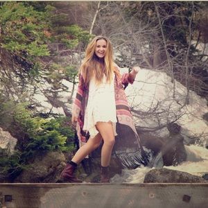 FREE PEOPLE Lace Cream Dress