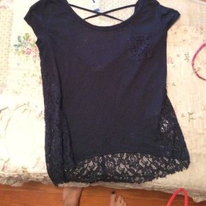 Navy lace back Abercrombie & Fitch t
