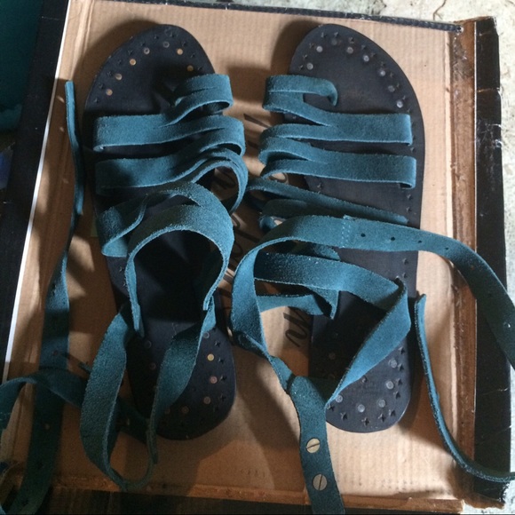 Free People gladiators in dark turquoise size 39