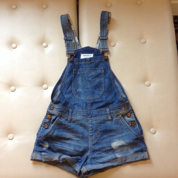 Denim Overall Shorts