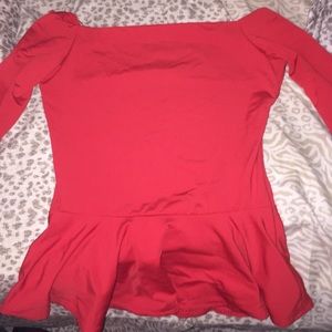 red peplum top