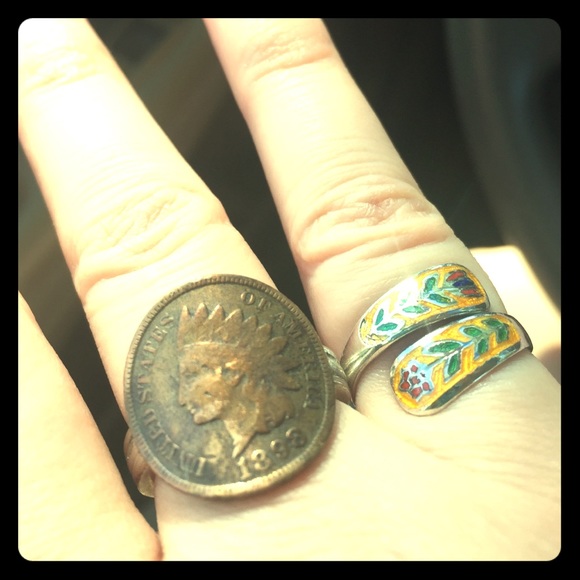 Vintage handmade 1898 penny ring