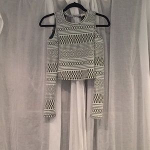 Aztec long sleeve cut out shoulders