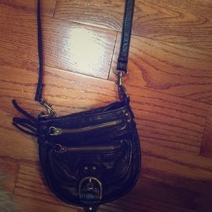 Small black leather purse