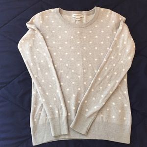 Cozy grey polka dot sweater