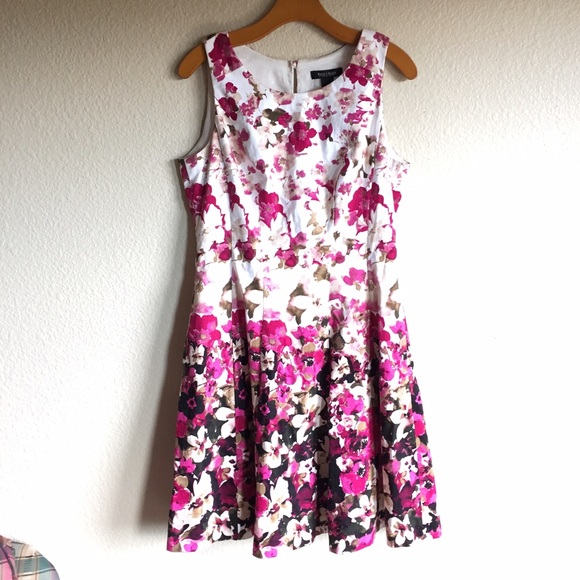 white house black market pink floral dress