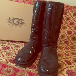 TALL Black Sequins Uggs