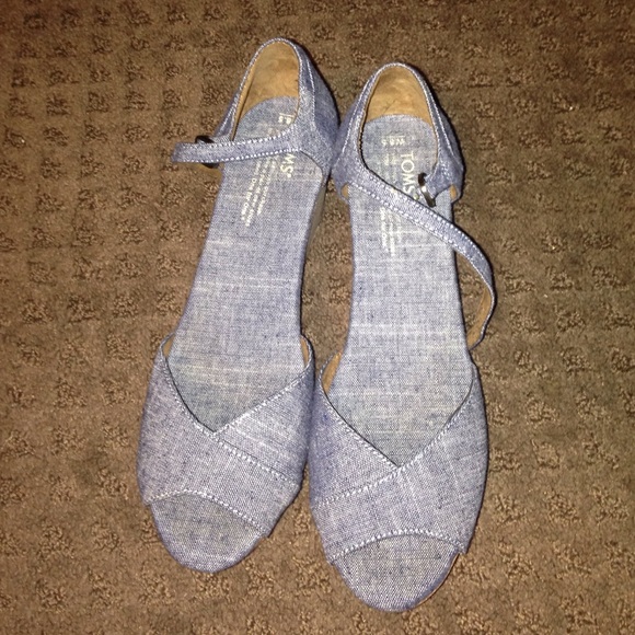 Toms denim wedges