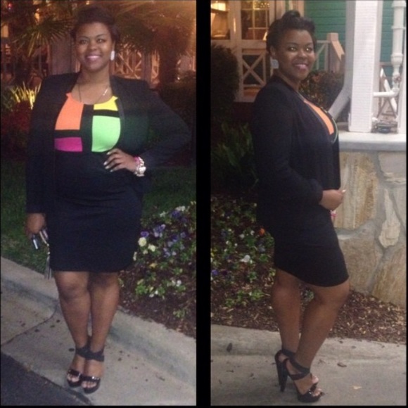 Little Black Color Block Dress