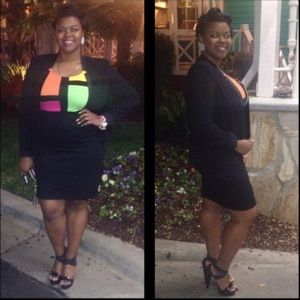 Little Black Color Block Dress