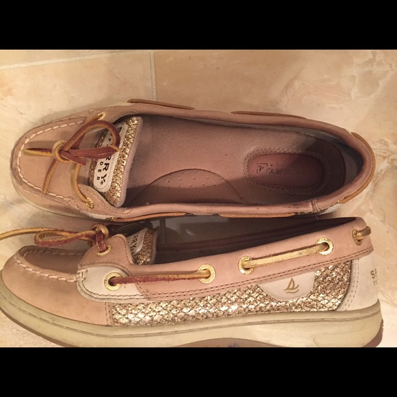 Sperry Angelfish Linen/Gold Glitter