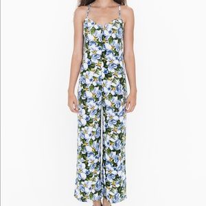 American Apparel Magnolia Print Crepe Jumpsuit