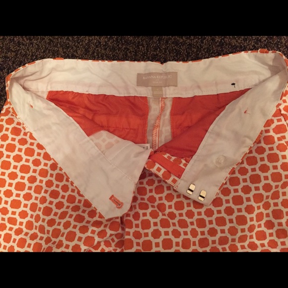 Cotton orange & white pattern shorts