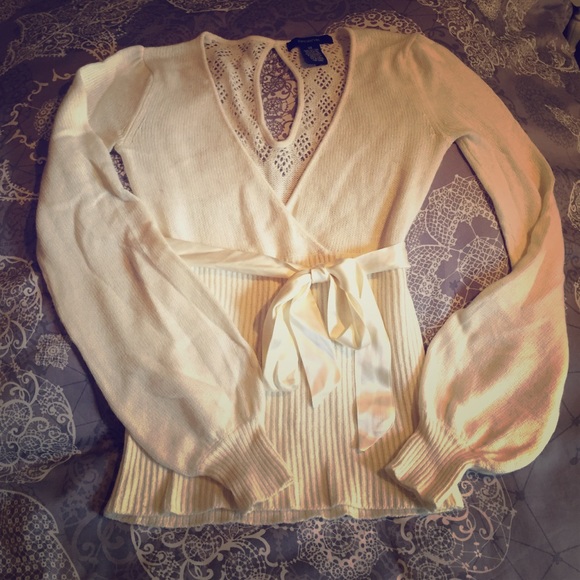 Belted Sweater with Beautiful Detail