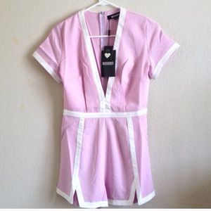 Misguided Lilac Deep V Romper