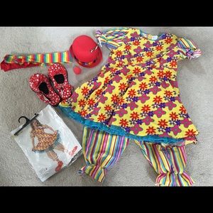 Women's large clown costume and accessories