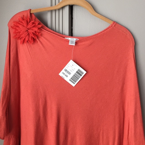Peachy coral poncho - Picture 1 of 4