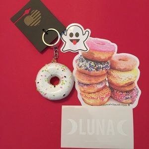 Brandy Melville Donut Key chain and stickers